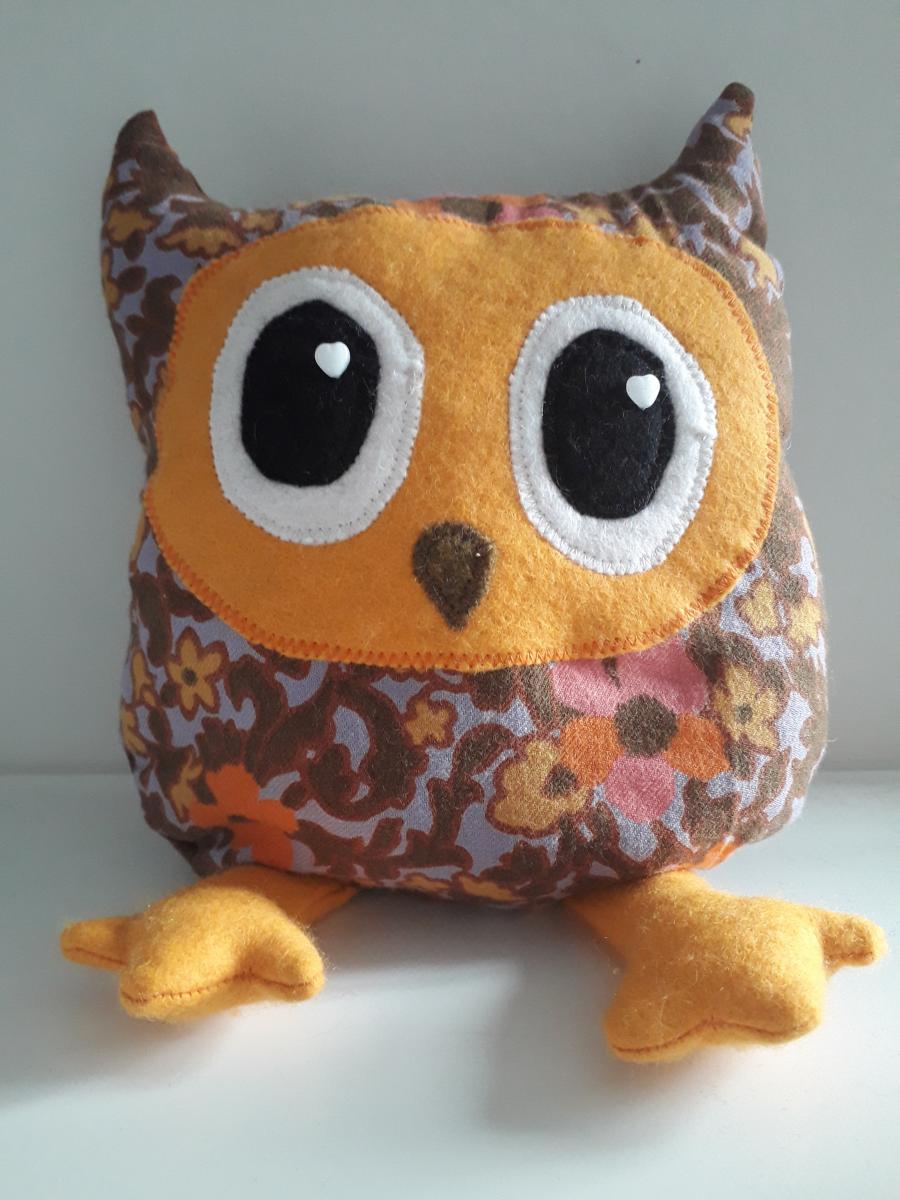 Elaine's new owl friend made by Jacky