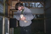 John holding a barn owl