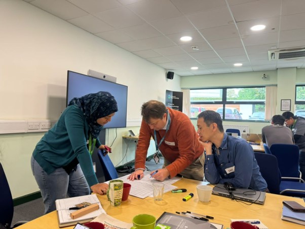 Workshop participants discussing data