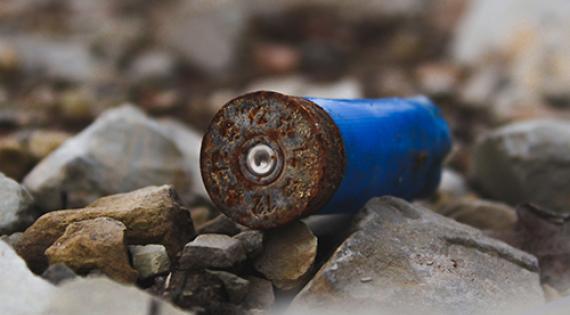 Discarded gun cartridge