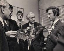 Historical image of Harold Wilson visiting the PBMS in the 1960s